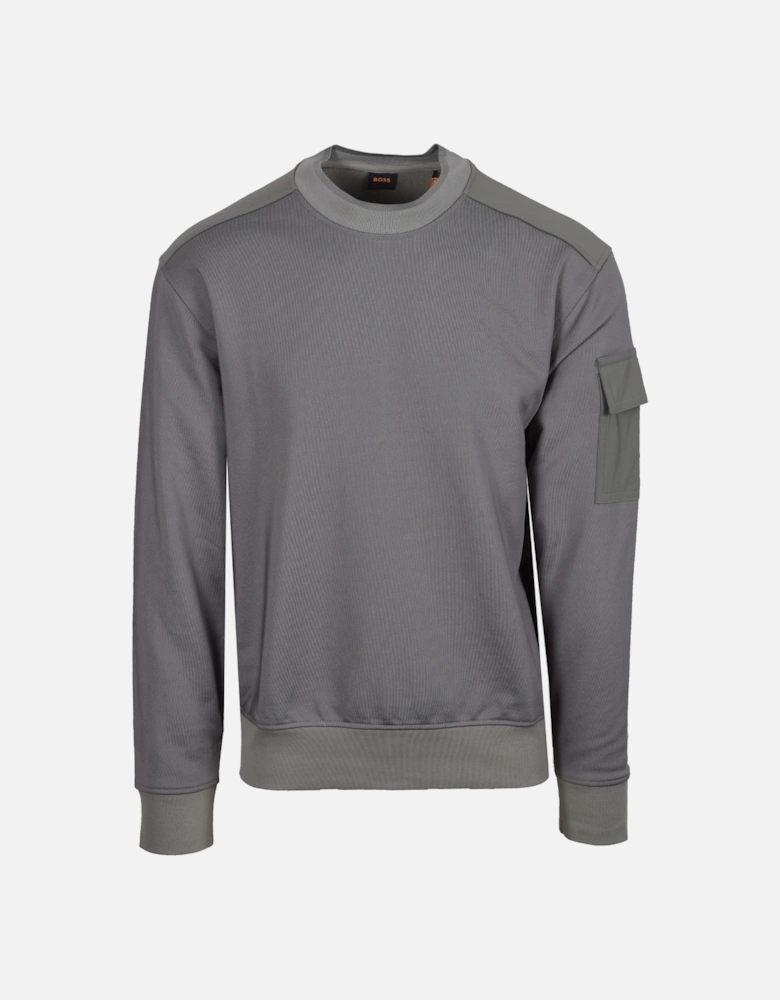 Boss Orange FUNCTIONAL SWEATSHIRT OPEN GREY