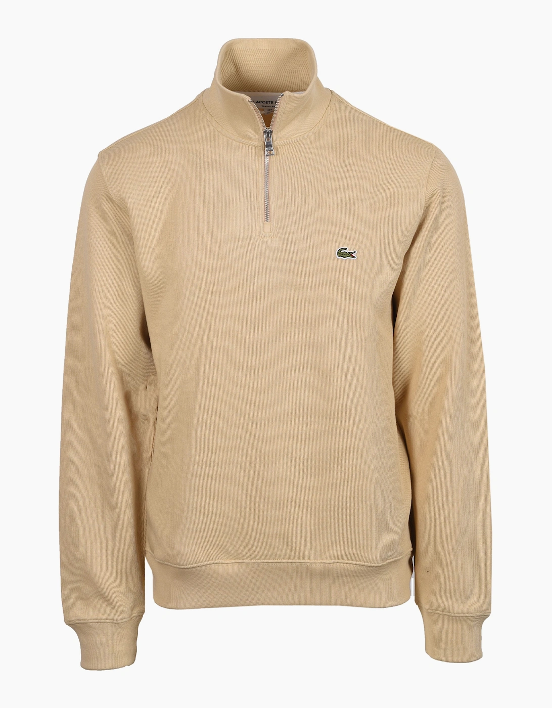 Lacoste Men's Cream Half Zip Sweatshirt Beige  Size 6 Xl