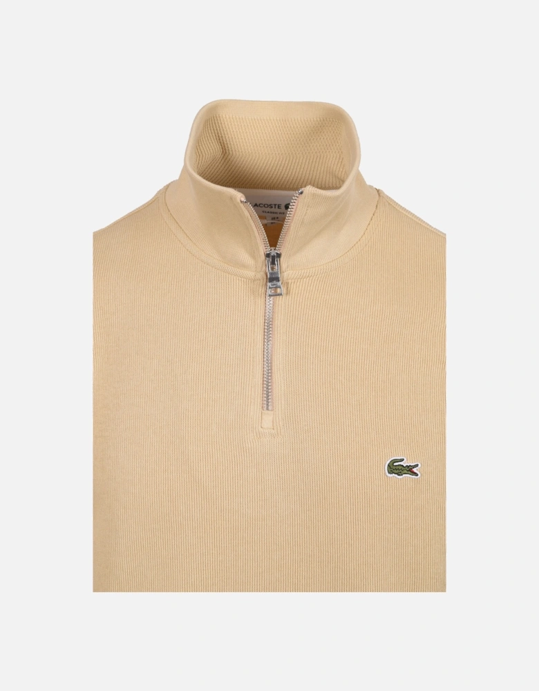 HALF ZIP SWEATSHIRT BEIGE
