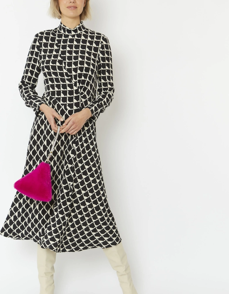 Pink Pyramid Faux Fur Bag