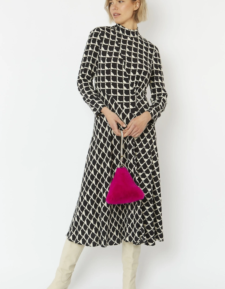 Pink Pyramid Faux Fur Bag