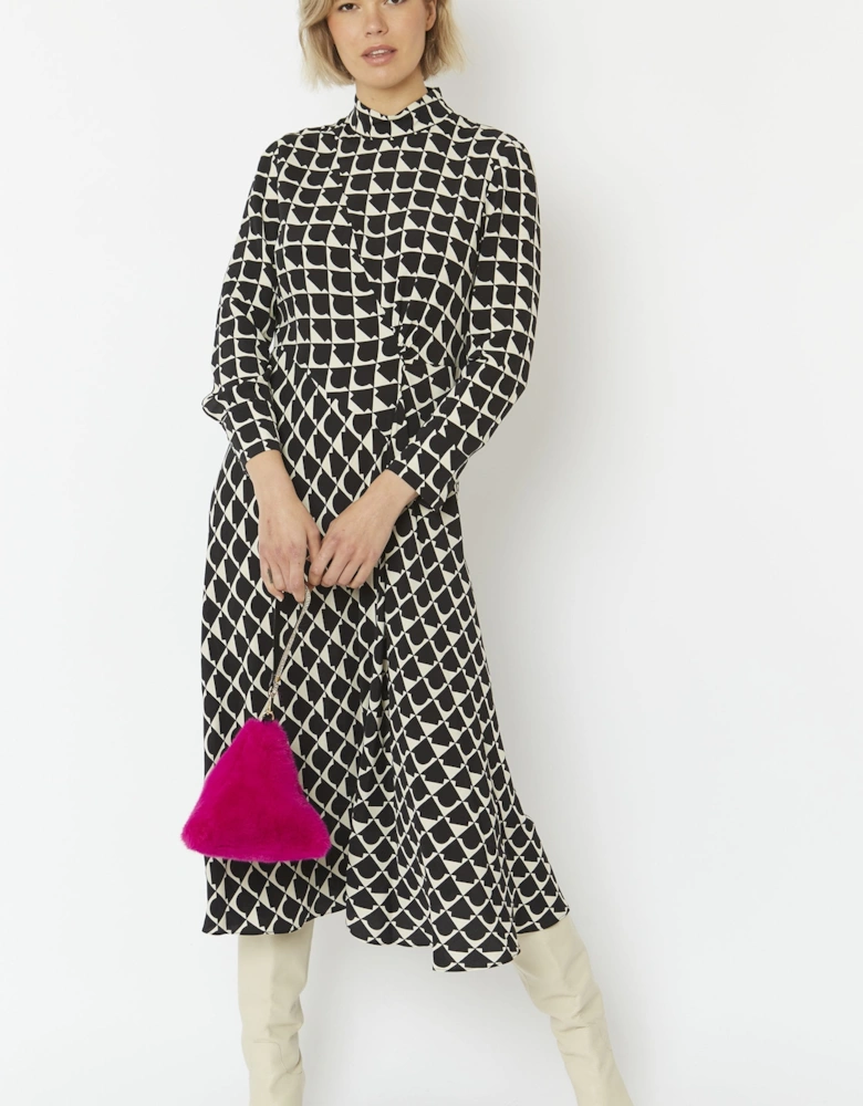 Pink Pyramid Faux Fur Bag