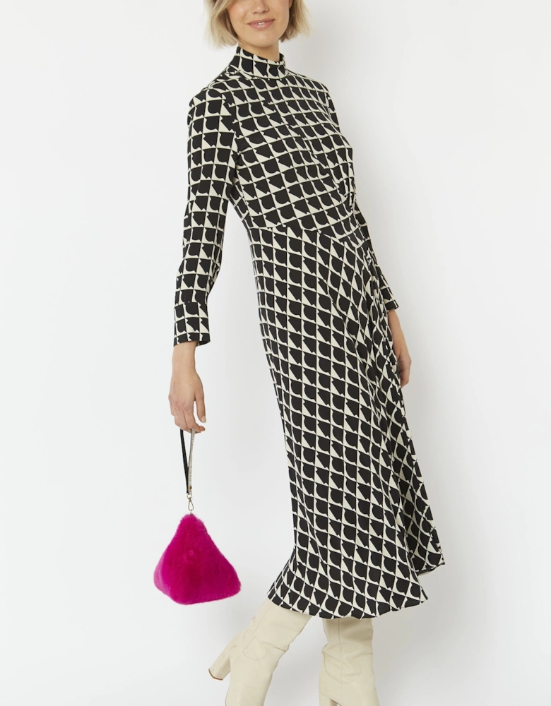 Pink Pyramid Faux Fur Bag