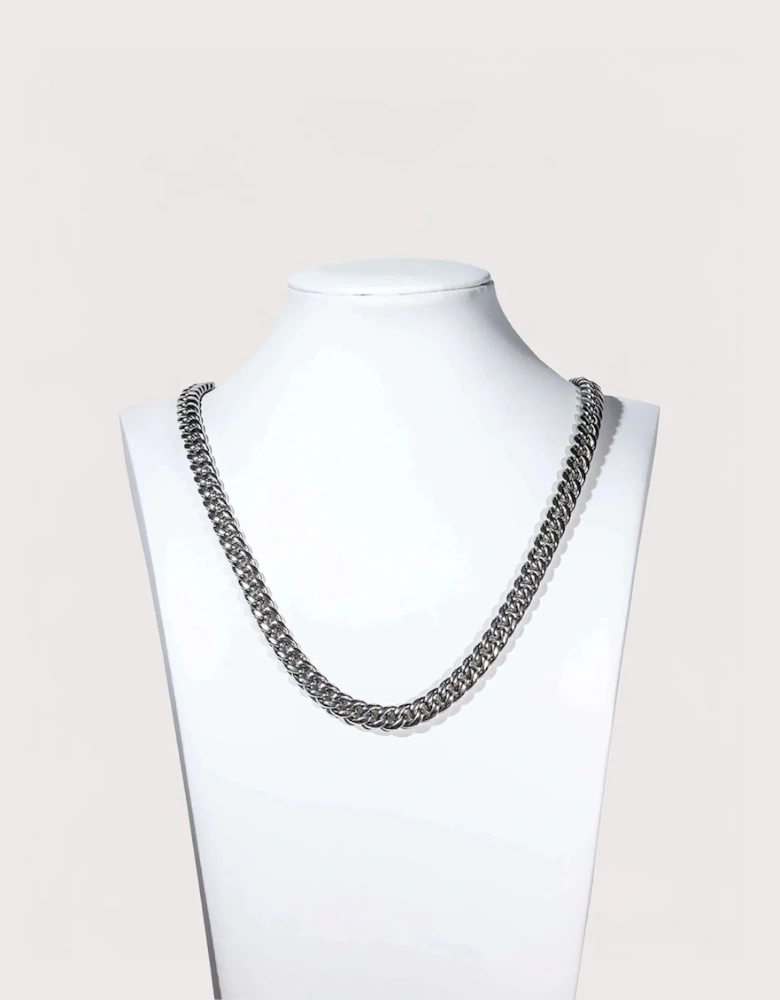 Silver Stainless Steel Cuban Link Chain 8mm 20"