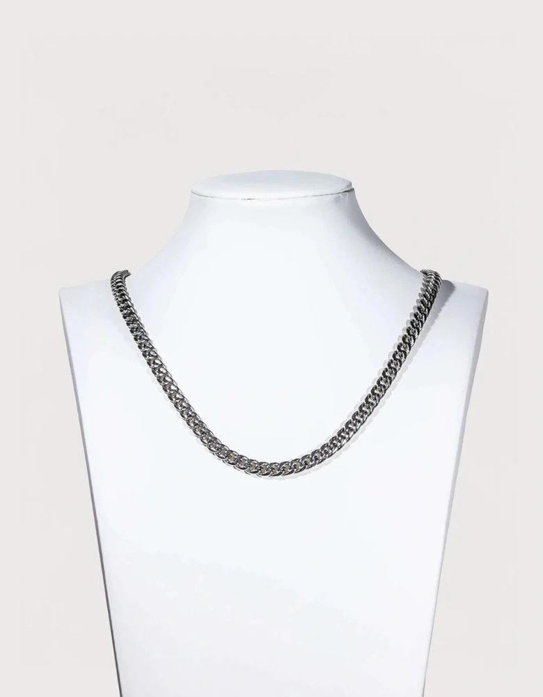 Silver Stainless Steel Cuban Link Chain 6mm 20"