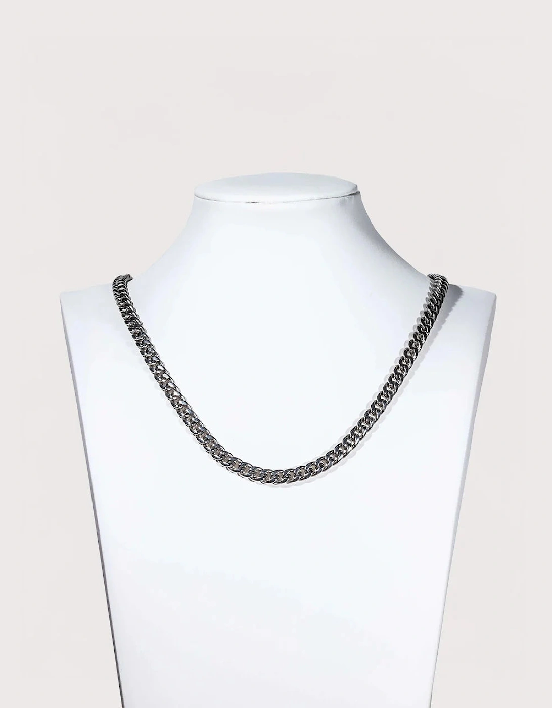 Silver Stainless Steel Cuban Link Chain 6mm 20"