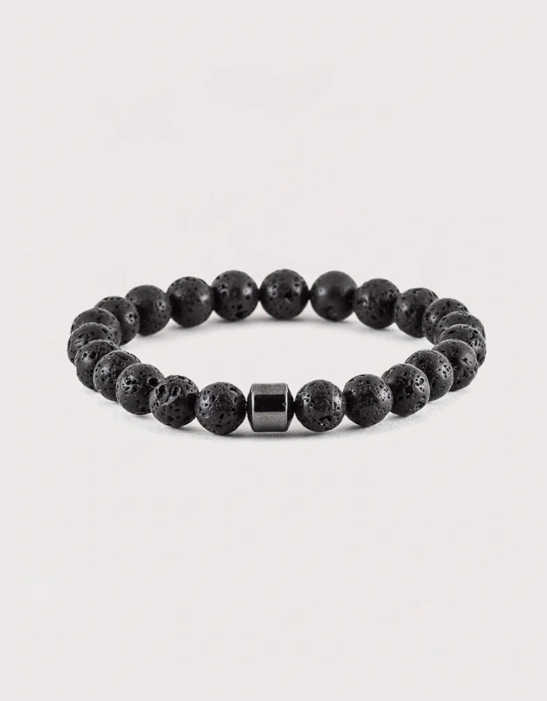 Lava Stone Beaded Stretch Bracelet