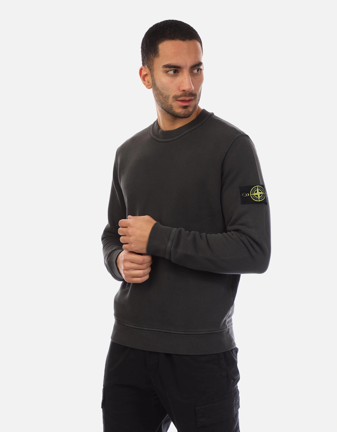 Diagonal Fleece 'Old' Effect Crewneck Sweatshirt, 5 of 4