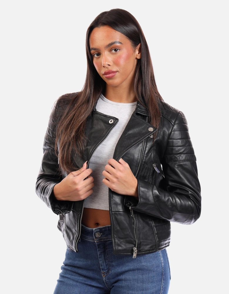 Jasmine Leather Biker Jacket