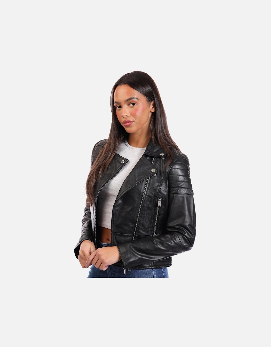 Jasmine Leather Biker Jacket
