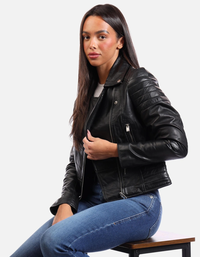 Jasmine Leather Biker Jacket