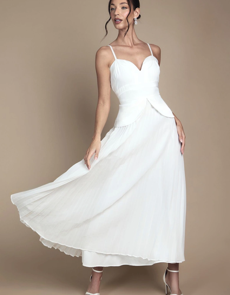 Strappy Crepe Maxi Wedding Dress