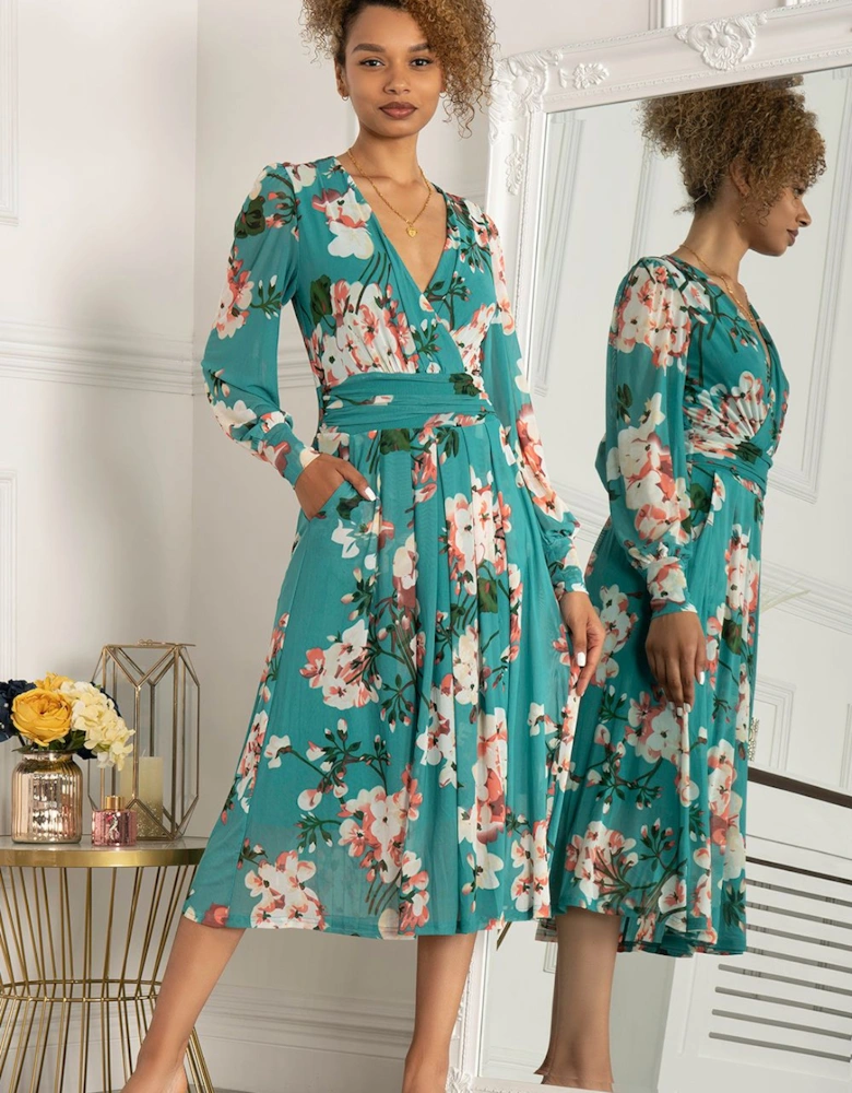 Jasmine Long Sleeve Mesh Dress