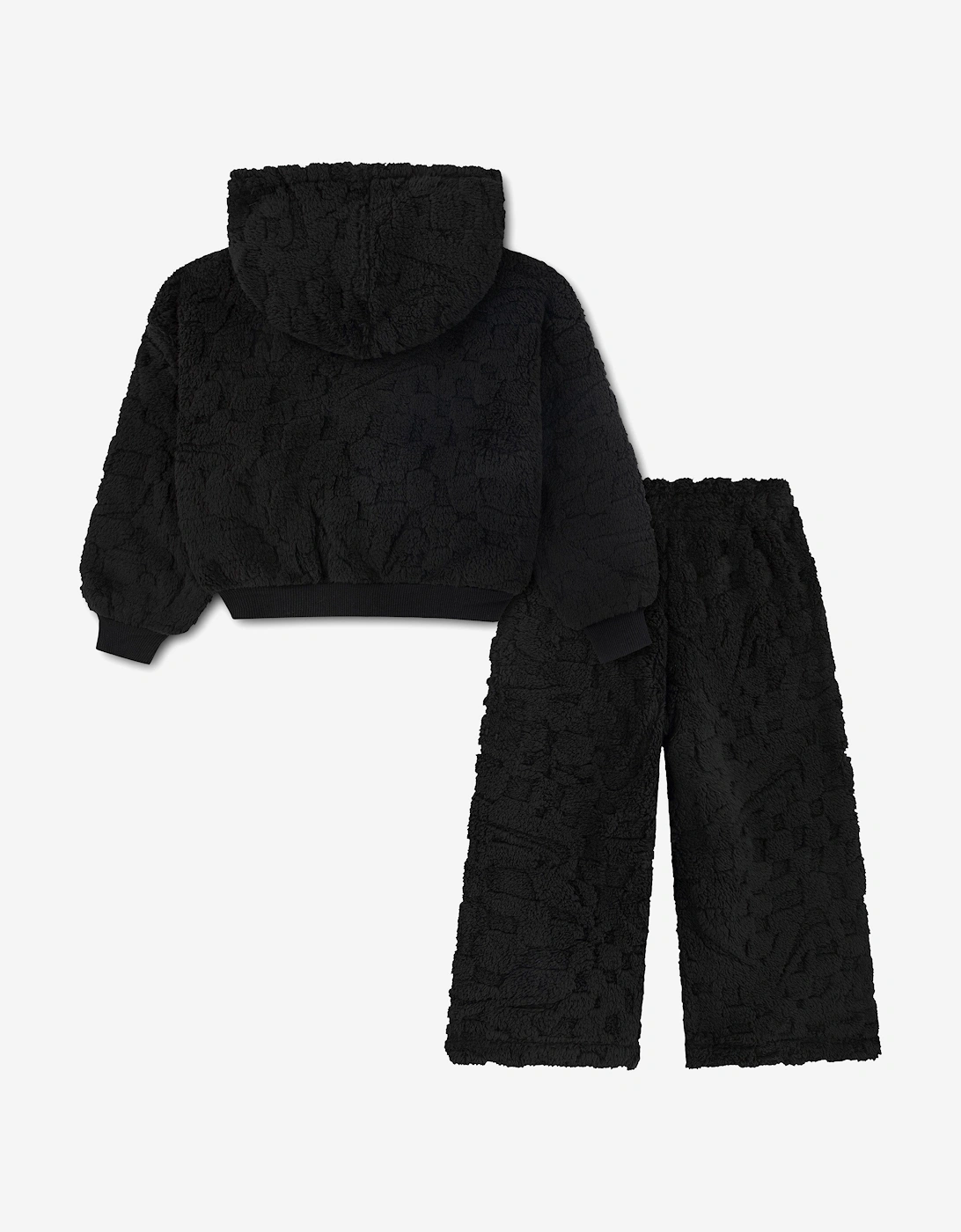 Girls Cozy PO Hood Tracksuit in Black