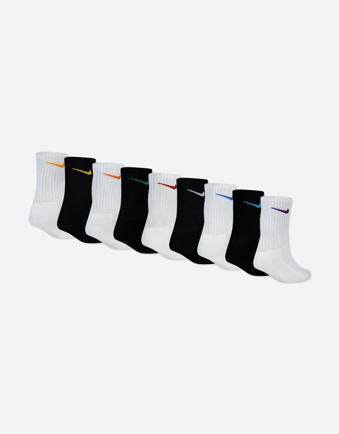 Kids Holiday 9 Pack Crew Box Socks Set in Black