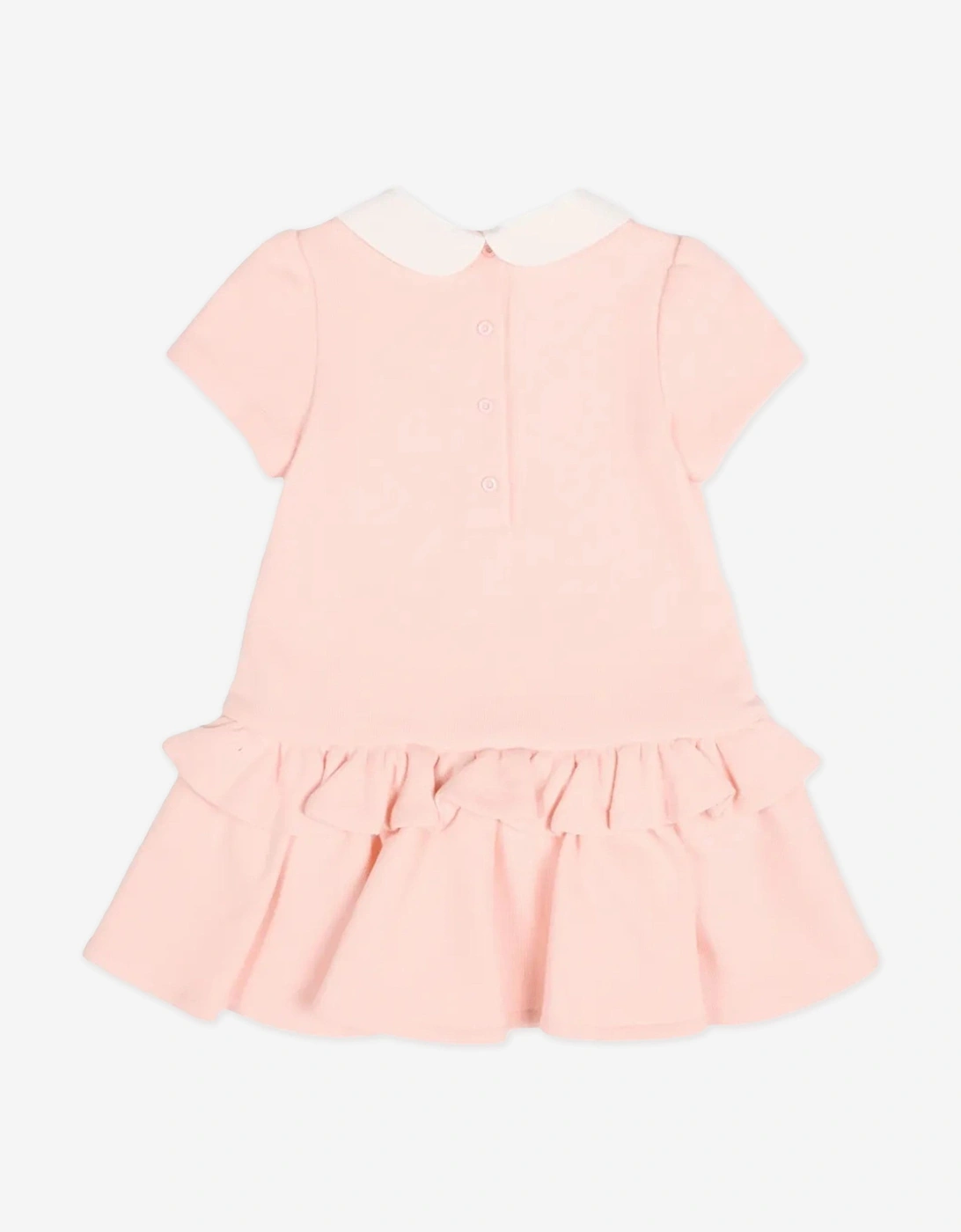 Baby Girls Logo Ruffle Dress in Pink