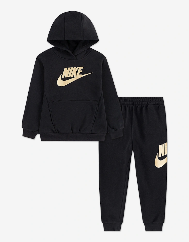 Kids Club Fleece Tracksuit in Black