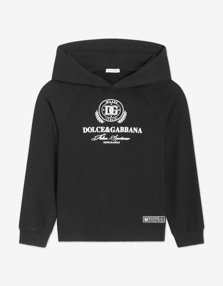 Boys Flock Logo Hoodie in Black