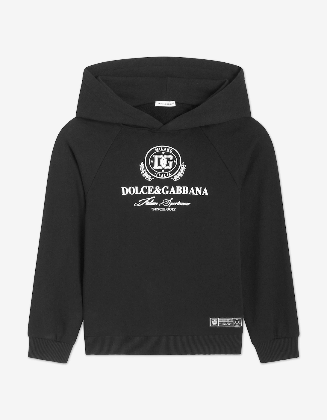 Dolce & Gabbana Boy's Dolce & Gabbana Boys Flock Logo Hoodie in Black