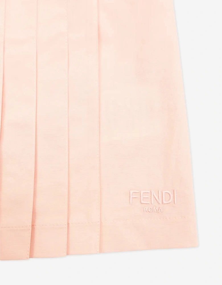 Baby Girls Trompe l'oeil Bow Print Dress in Pink