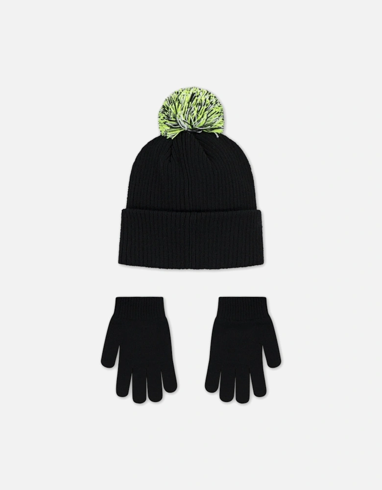Kids Club Chenille Peak Beanie in Black