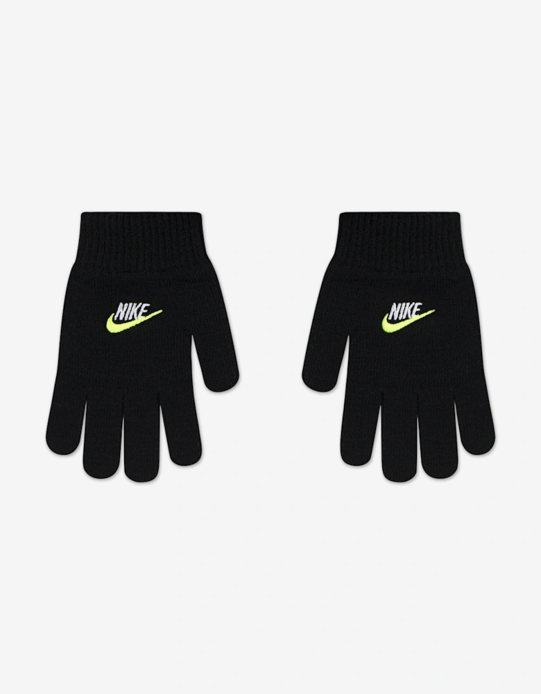 Kids Club Chenille Peak Beanie in Black