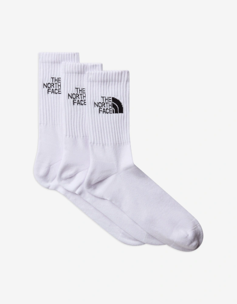 Kids Everyday Standard Crew Sock Set (3 Pack) in White