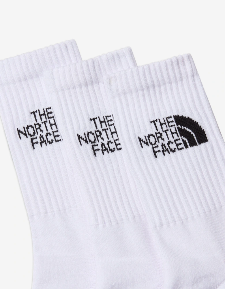 Kids Everyday Standard Crew Sock Set (3 Pack) in White