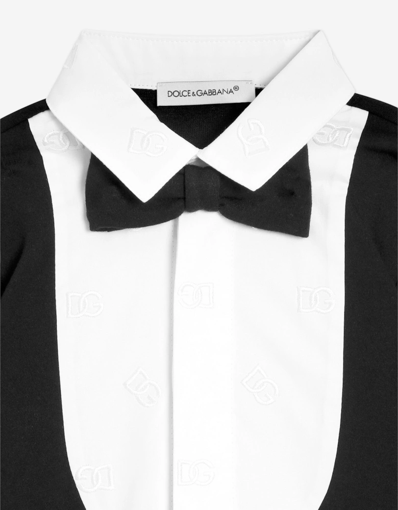 Baby Boys Tuxedo Babygrow in Black