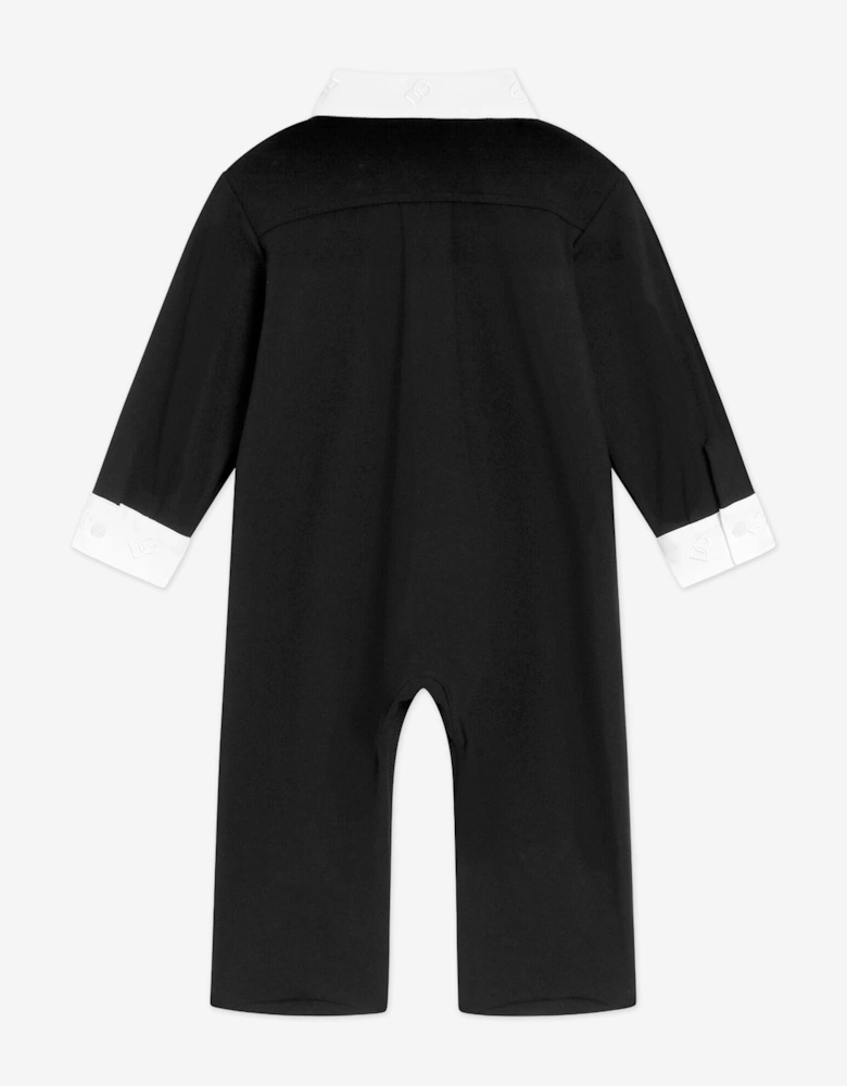 Baby Boys Tuxedo Babygrow in Black