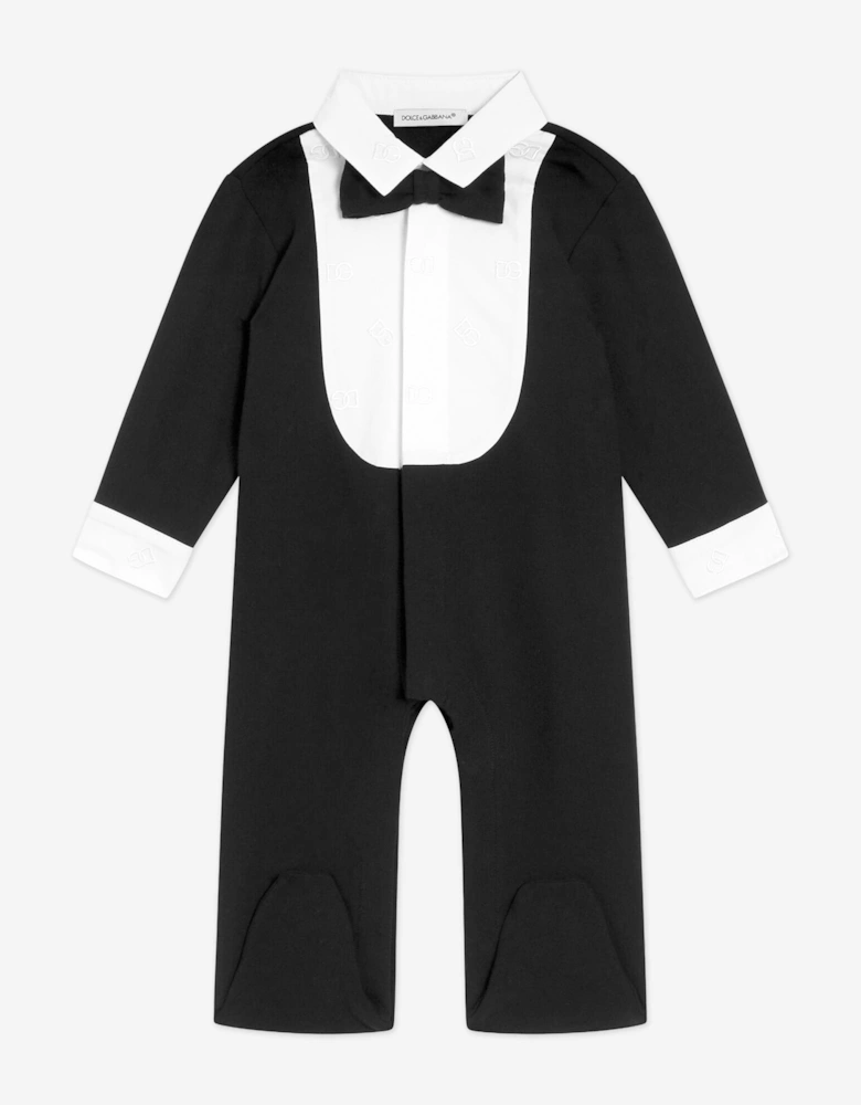 Baby Boys Tuxedo Babygrow in Black