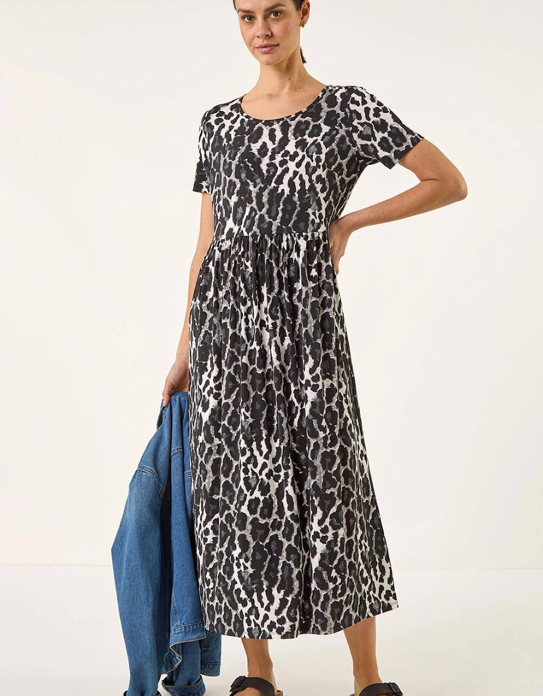 Animal Print Stretch Midi Dress, 2 of 1