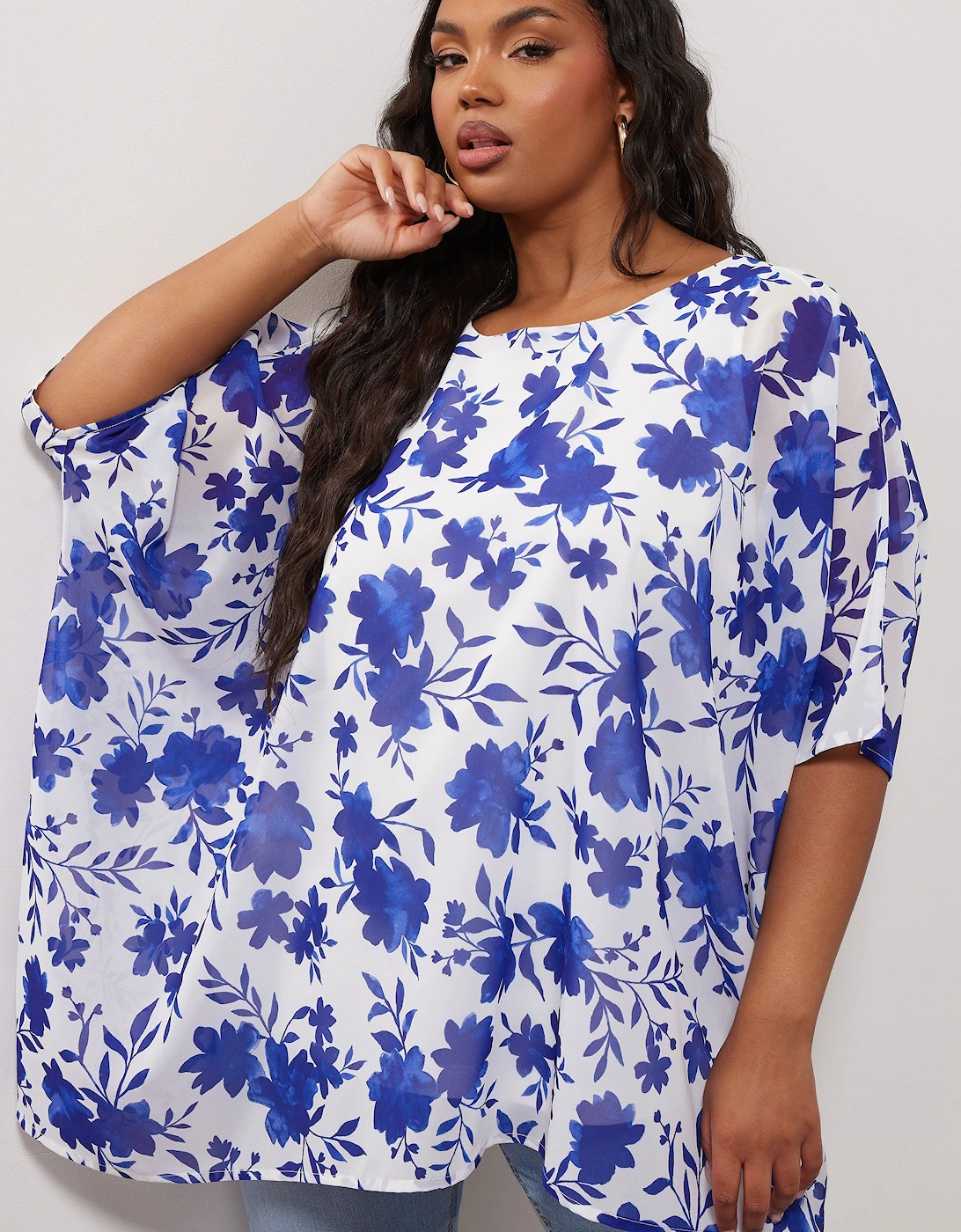 Floral Print Cape Blouse, 2 of 1