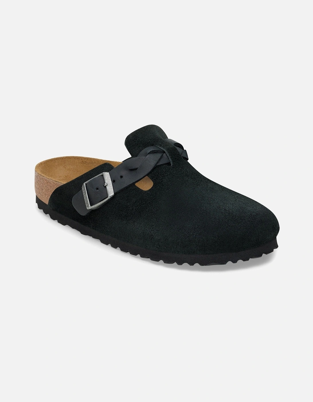 Braided Suede Leather Womens Clogs - Black, 6 of 5