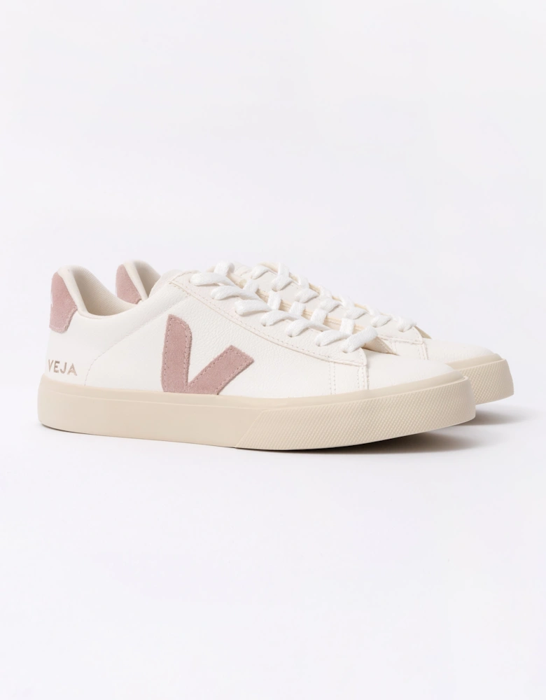 Campo Leather Womens Trainers - White/Babe