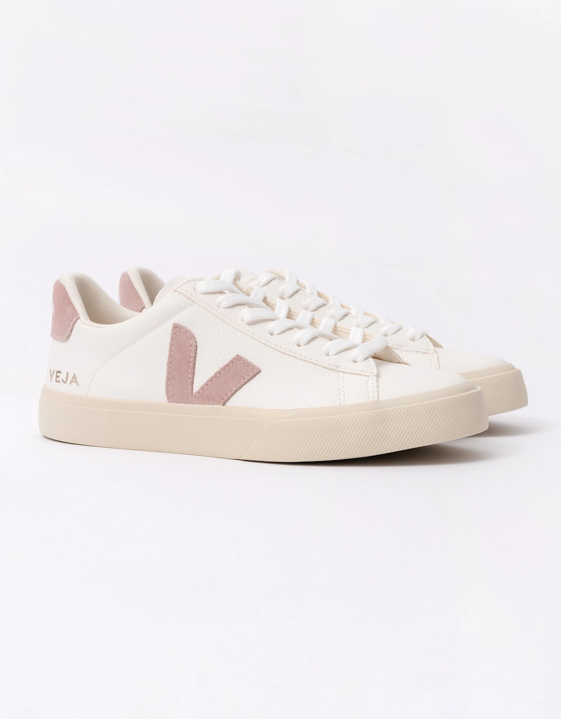 Campo Leather Womens Trainers - White/Babe