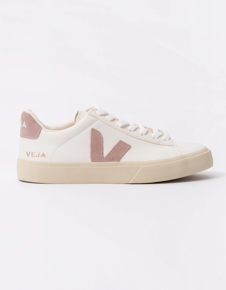 Campo Leather Womens Trainers - White/Babe