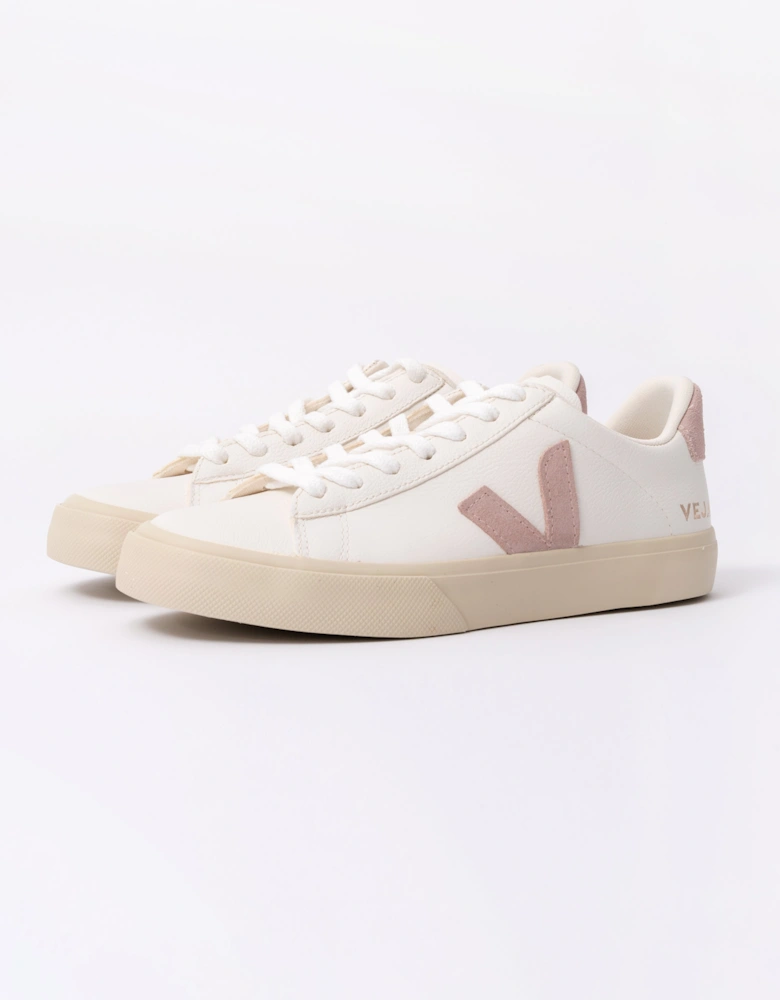 Campo Leather Womens Trainers - White/Babe