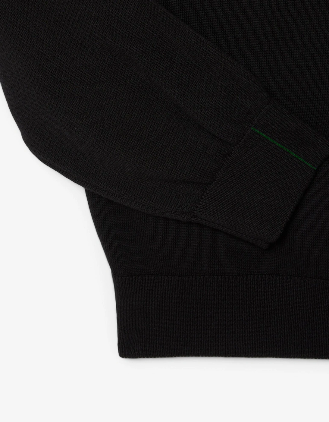 High Neck Zipped Cotton Mens Sweater - Black 031