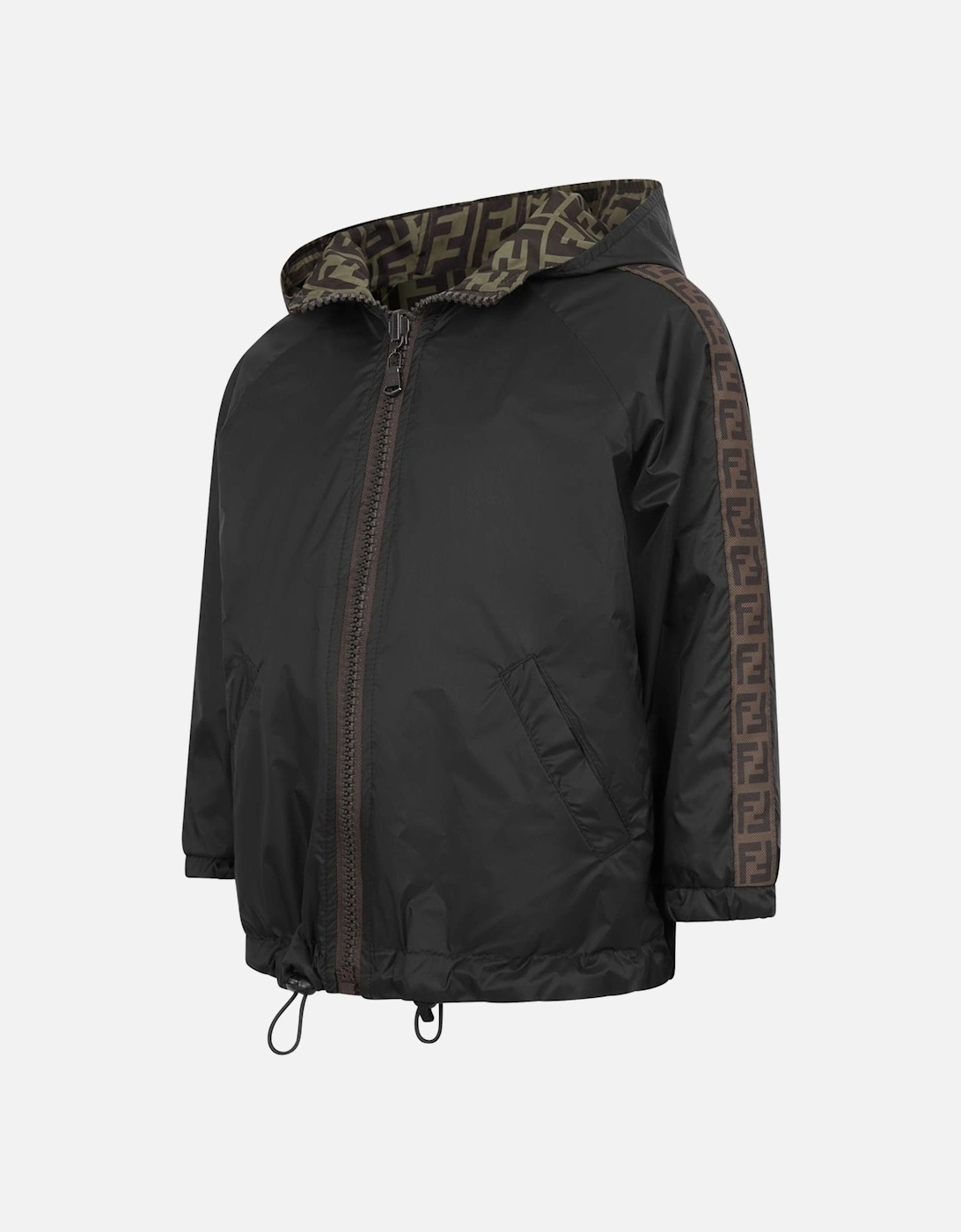 Kids Reversible FF K-Way Jacket in Black