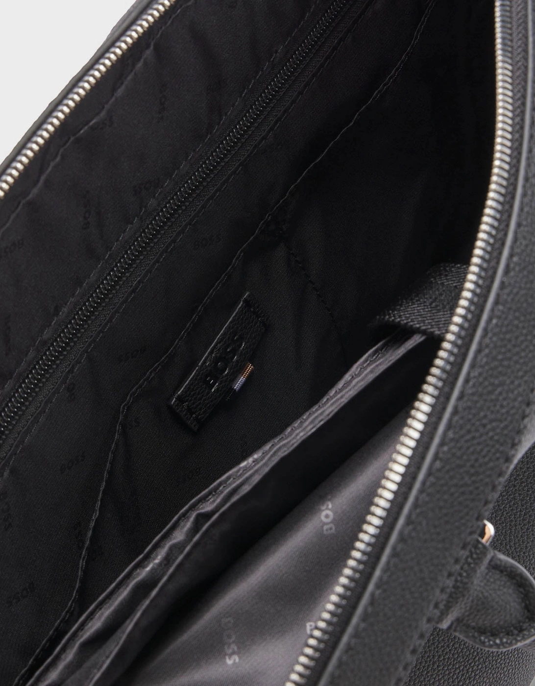 BOSS Orange Ray Mens Document Case in Grained Faux Leather with Signature Trims  - Black 001