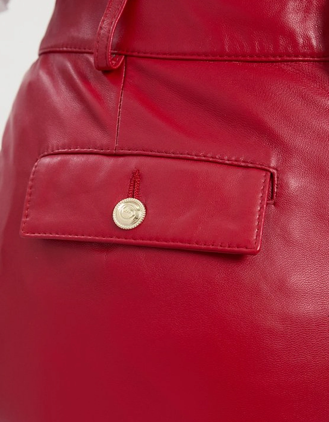 Leather Straight Leg Trouser