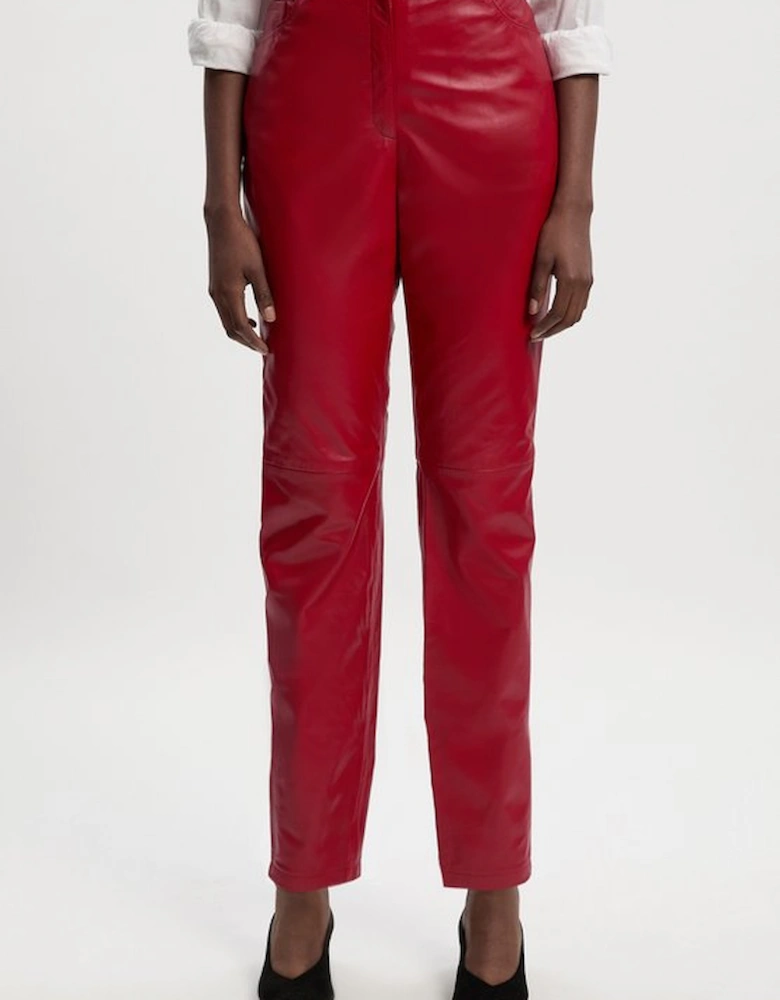 Leather Straight Leg Trouser