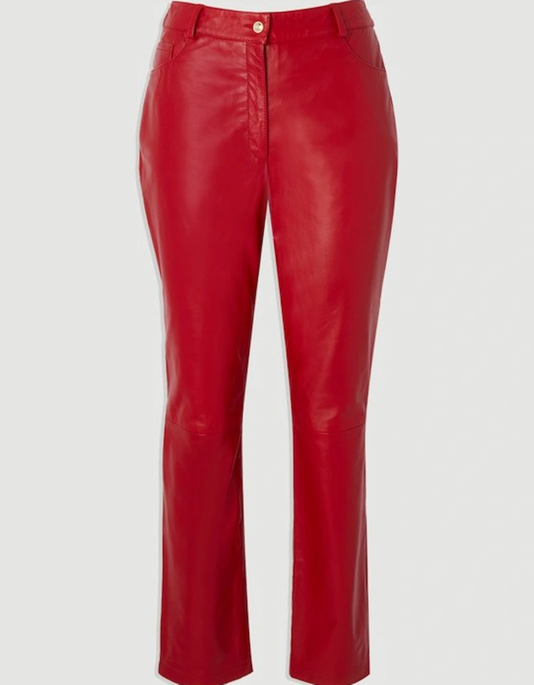 Leather Straight Leg Trouser