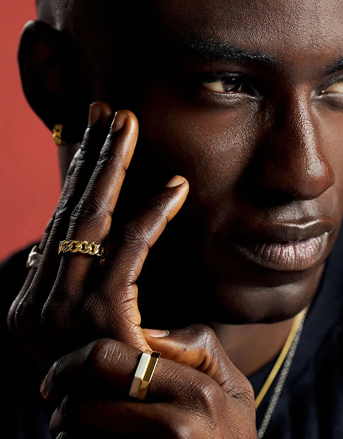 Gold Cuban Link Ring (Sterling Silver)