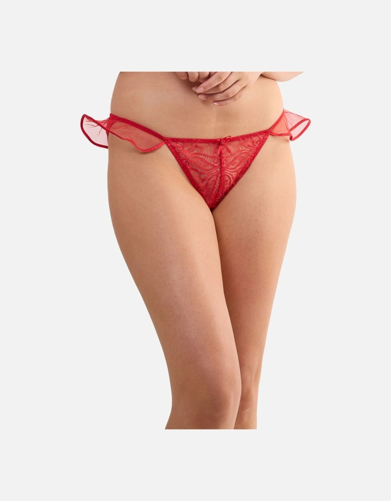 Monica Red Ribbon Slot Lace 'Brief'