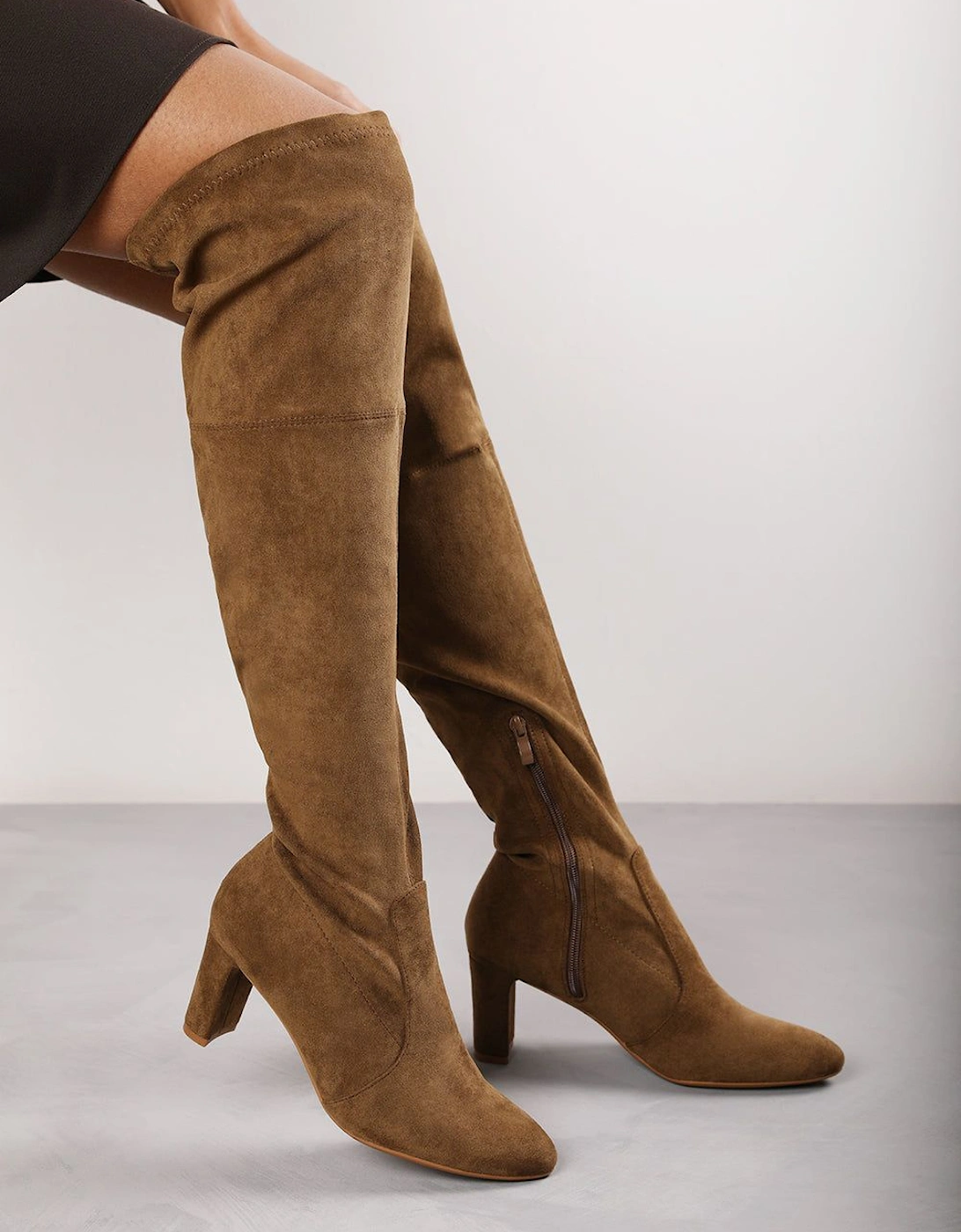'Sonya' Suede Block Heel Over The Knee Boots, 2 of 1