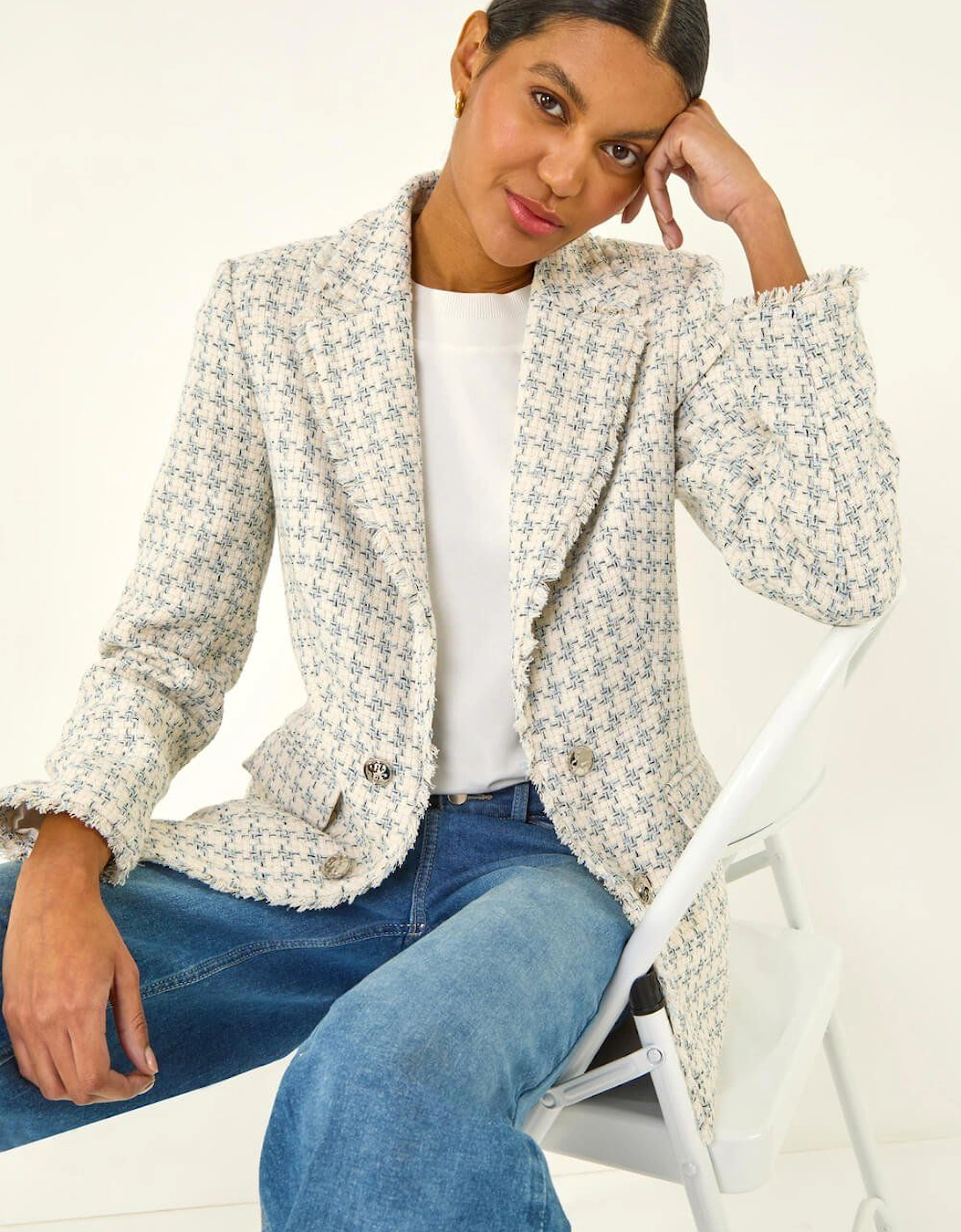 Boucle Frayed Edge Jacket, 2 of 1