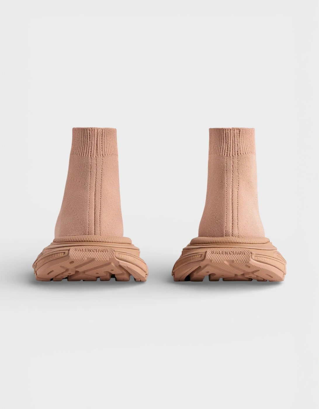 3XL Sock Recycled Knit High Top Beige Wmns