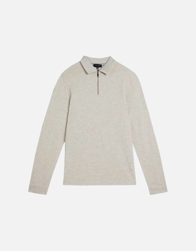 Men's Long Sleeved Natural Karpol Polo Shirt